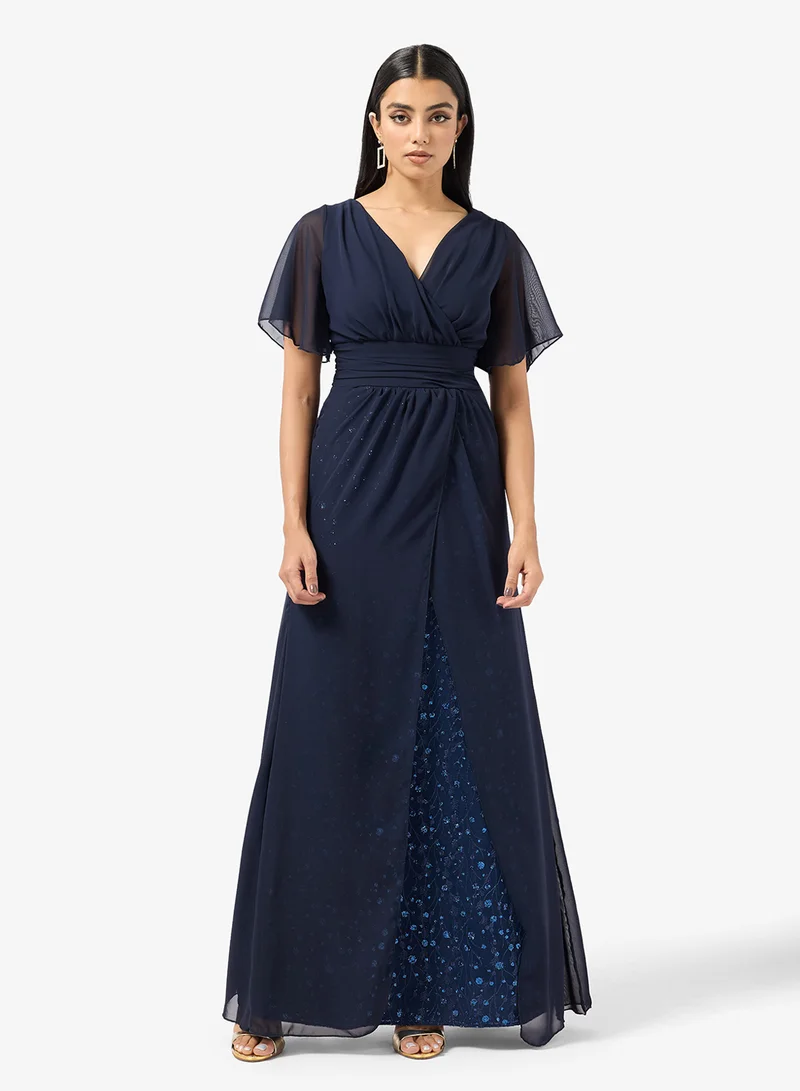 Khizana  A-line Dress With Flutter Sleeves for Women | Best Price UAE